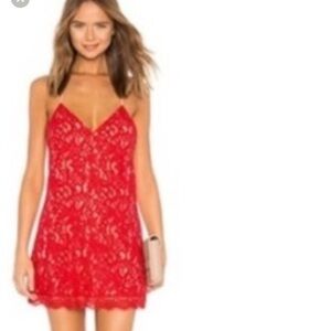 NBD Red and Cream Mini Dress